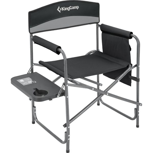 Sedia Pieghevole Da Campeggio King Camp Con Braccioli Ash B10 - Nero-Grigio-image