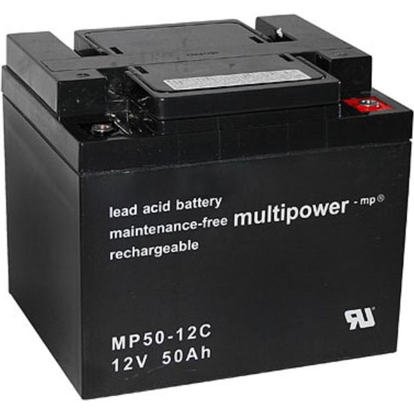 1X Batteria Al Piombo Multipower MP50-12C Pb 12V 50Ah A Prova Di Ciclo Filettatura Interna M6-image
