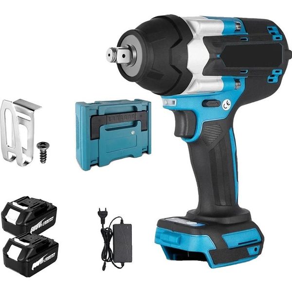 Avvitatore A Impulsi Elettrico Senza Spazzole, Coppia 1800 N-M, Velocità 7200 Giri/Min, 2 Batterie Spina Ue B-image