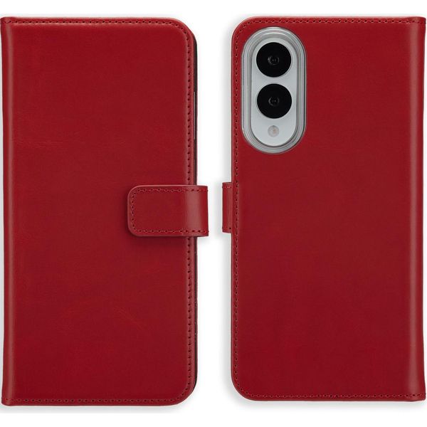 Custodia Per Samsung Galaxy S25 Edge - Vera Pelle - Custodia Selencia Flap - Rosso-image