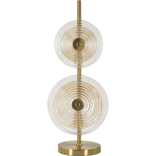 Lampada Da Tavolo Mauro Ferretti Venezia E14 ∅ 25X63 Cm Oro Naturale Marrone-image