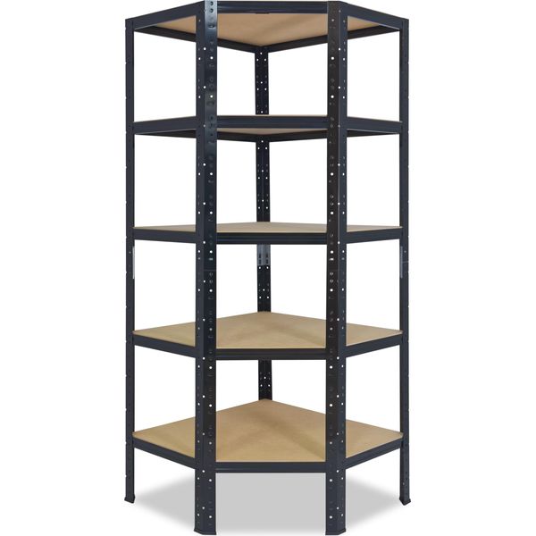 Shelfplaza Black 200X80X50 Cm Scaffale Angolare In Nero Con 5 Ripiani E 175 Kg Di Portata Per Ripiano-image