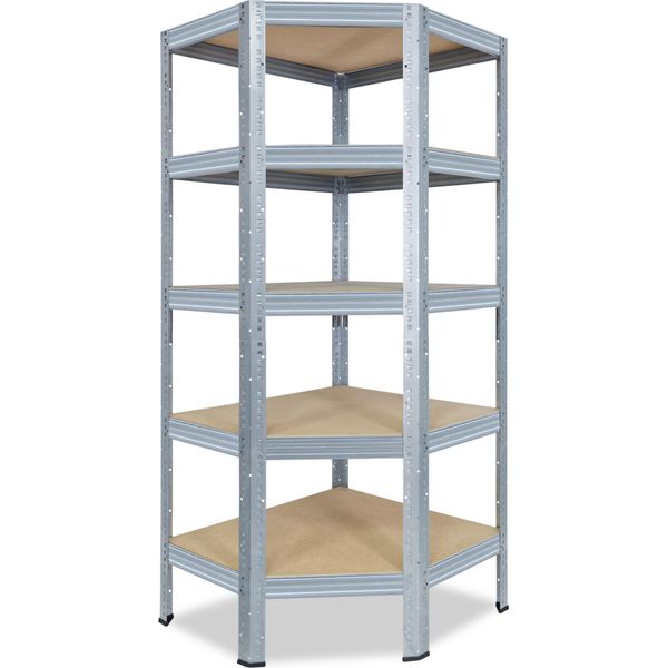 Shelfplaza Pro 200X80X50 Cm Scaffale Angolare In Zincato Con 5 Ripiani E 200 Kg Di Portata Per Ripiano-image