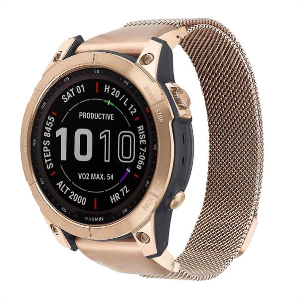 Garmin Approach S60, Garmin Fenix 5 Plus, Garmin Fenix 6, Garmin Fenix 6 / 6 Pro, Garmin Fenix 6 Pro, Garmin Fenix 7, Garmin Fenix 7 Pro, Garmin Fenix E - 47 Mm, Garmin Instinct Band: Cinturino Milanese Imoshion Quickfit® Per Garmin Watch-image