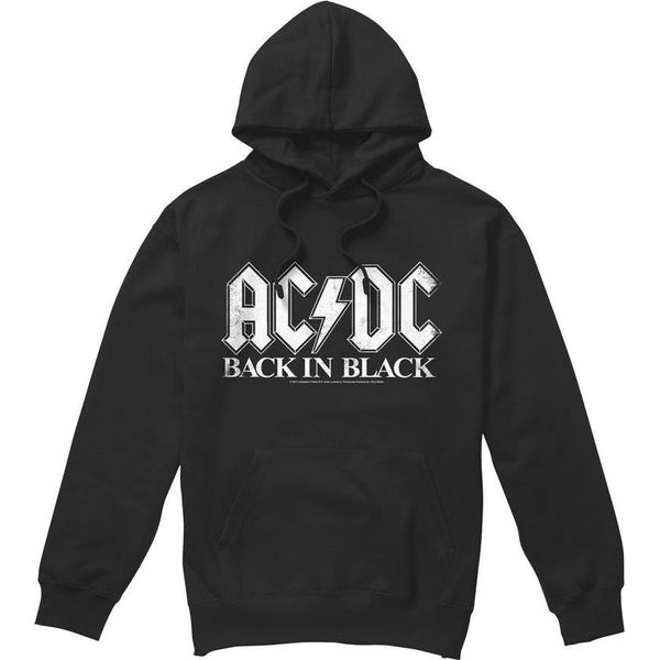 Ac/Dc - Felpa Con Cappuccio "Back In Black"" Da Uomo TV7302 (M) (Nero)"-image