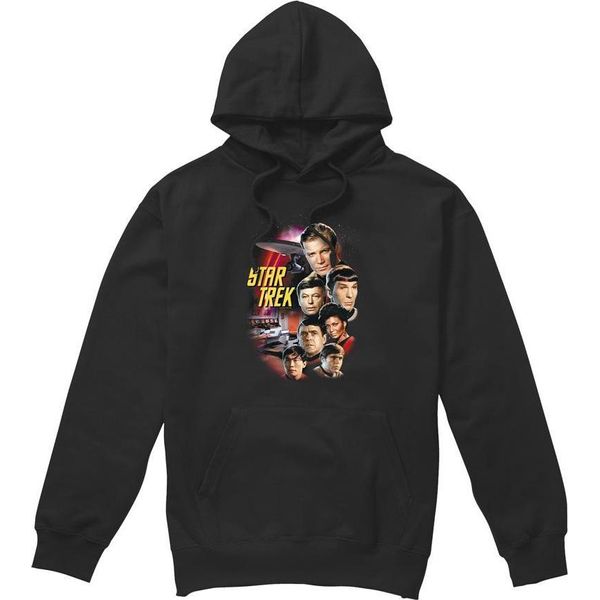 Star Trek - Felpa Con Cappuccio "The Classic Crew"" Da Uomo TV7378 (Xl) (Nero)"-image