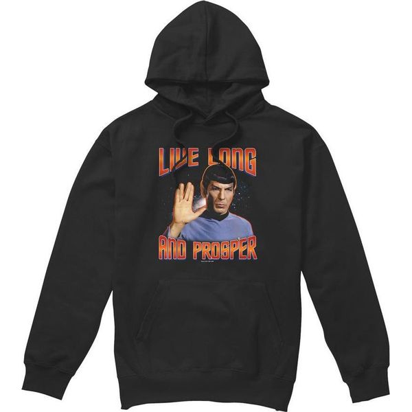 Star Trek - Felpa Con Cappuccio "Original Live Long And Prosper"" Da Uomo TV7402 (Xxl) (Nero)"-image