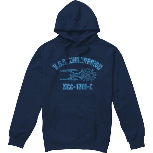 Star Trek - Felpa Con Cappuccio "Enterprise E Athletic"" Da Uomo TV8173 (Xxl) (Navy)"-image