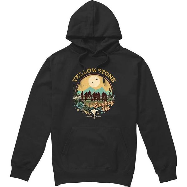 Yellowstone - Felpa Con Cappuccio "Cowboy Up"" Da Uomo TV8285 (Xl) (Nero)"-image