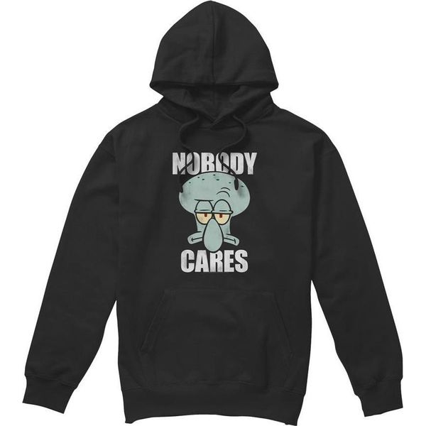 Spongebob Squarepants - Felpa Con Cappuccio "Nobody Cares Meme"" Da Uomo TV8852 (Xxl) (Nero)"-image