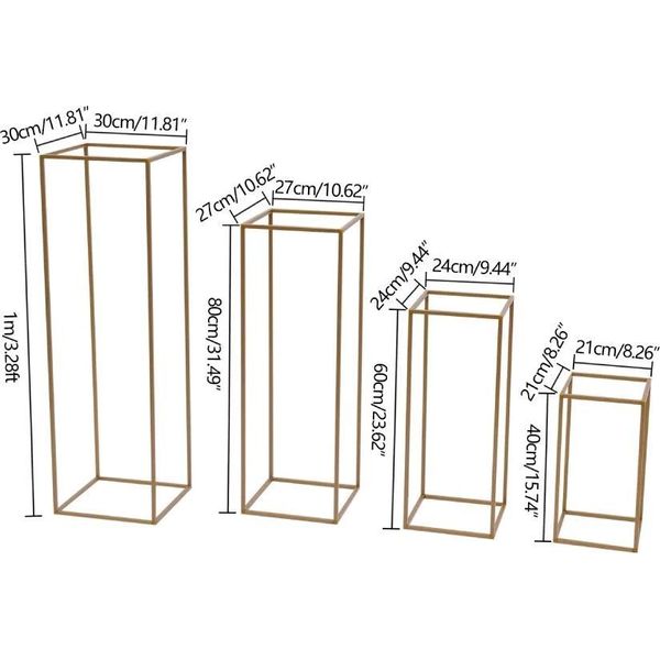 Portavaso Decorativo In Metallo, Design Moderno, Set Di 4 Pezzi-image