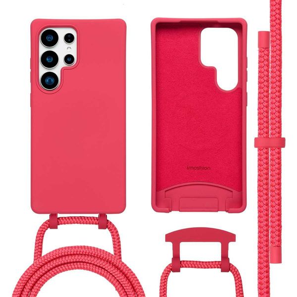Custodia Samsung Galaxy S25 Ultra - Silicone - Imoshion Custodia Morbida/Manicotto Con Cinturino/Copertura Posteriore - Rosso-image