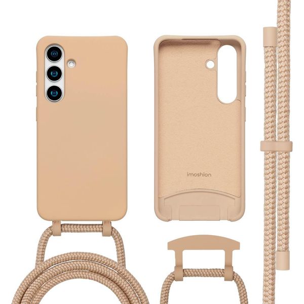 Samsung Galaxy S25/Samsung Galaxy S24 Custodia - Silicone - Imoshion Custodia Morbida/Manicotto Con Cinturino/Copertura Posteriore - Beige-image
