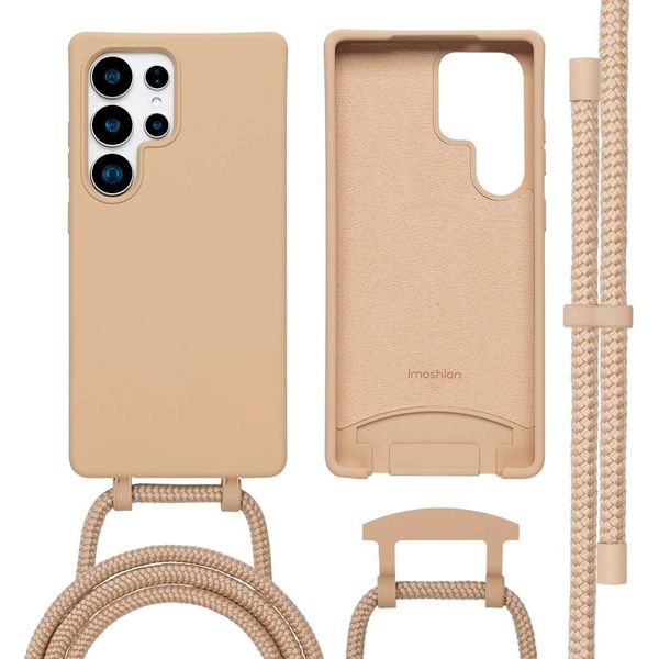 Custodia Samsung Galaxy S25 Ultra - Silicone - Imoshion Custodia Morbida/Manicotto Con Cinturino/Copertura Posteriore - Beige-image
