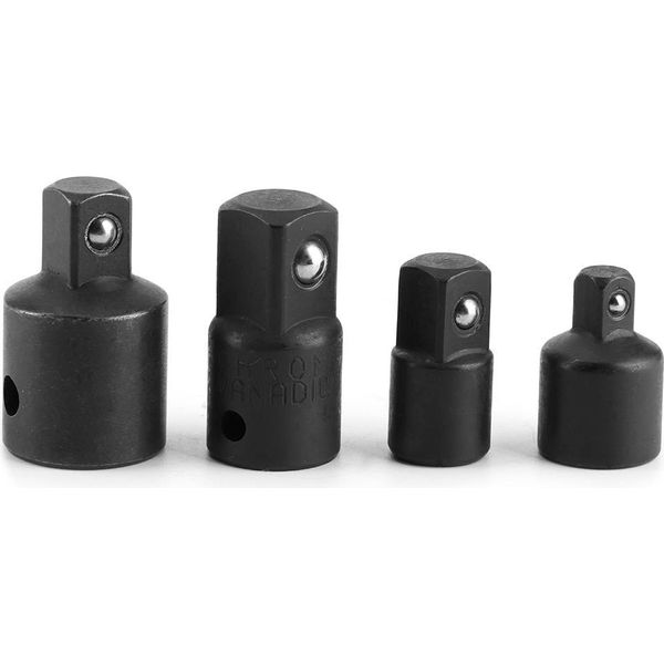 4Pcs 1/4In 3/8In 1/2In Elettrico -Cacciavite -Adattatore -Convertitore Cromo Vanadio Acciaio Guidare Giunto (Nero)-image