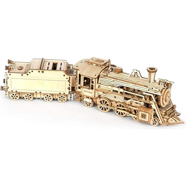 Fai Da Te Treno A Vapore Modello Veicolo 3D Legno Puzzle Di Montaggio Giocattolo Per Adulti Bambini Regalo Educativo-image