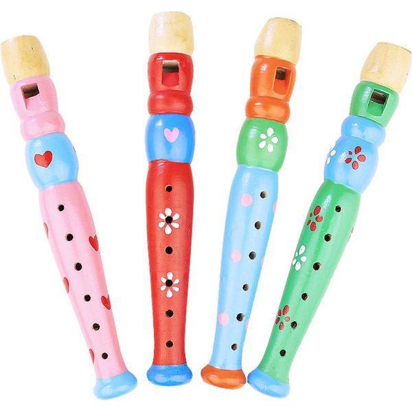 Piccolo Flauto Dolce Di Legno Casuale Per Bambini Che Imparano Il Ritmo Strumento Musicale Bambino Educazione Precoce Musica Suono Giocattoli-image
