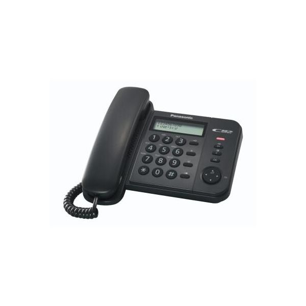 Panasonic KX-TS580EX1 Telefono Fisso Nero Lcd Vivavoce Identificatore Chiamata-image