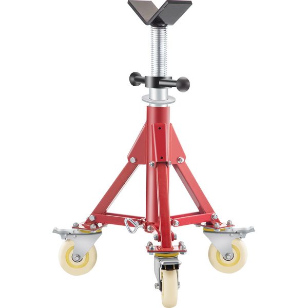 Supporto Per Tubi Vevor Con Portata Di 400 Kg, Supporto Per Tubi Con Testa A V A 2 Sfere, Supporto Per Tubi Regolabile In Altezza Da 20 A 37 Pollici, Supporto Pieghevole Per Tubi Per Maschiatrici Con Scanalature A Rullare-image