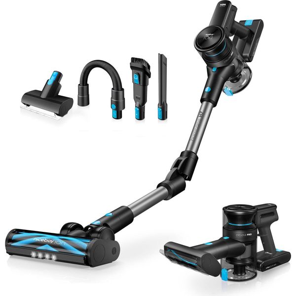 Niceboy Ion Hurricane H7, Aspirapolvere A Bastone 2 In 1, Senza Sacco, Nero, Blu, A Secco, Hepa, Ciclonico-image