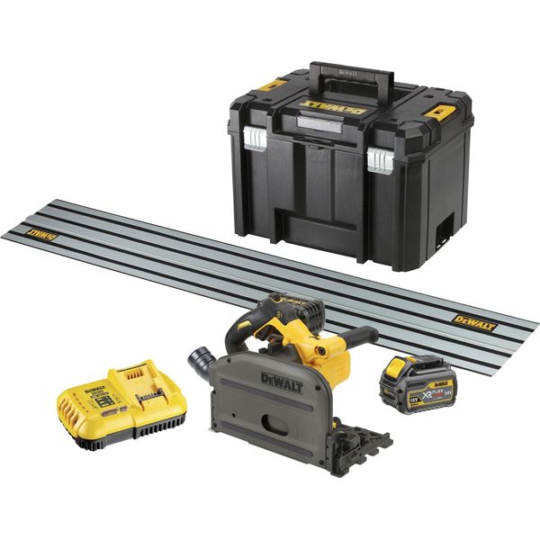 Dewalt DCS520T2 Sega A Batteria Per Taglio A Tuffo 54V 6Ah Xr Flexvolt 165Mm 2 Batterie Rail-image