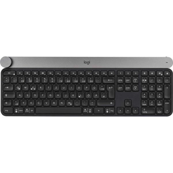 Logitech Craft Advanced Con Creative Input Dial - Tastiera - Retroilluminata - Bluetooth, 2,4 Ghz - Tedesco-image