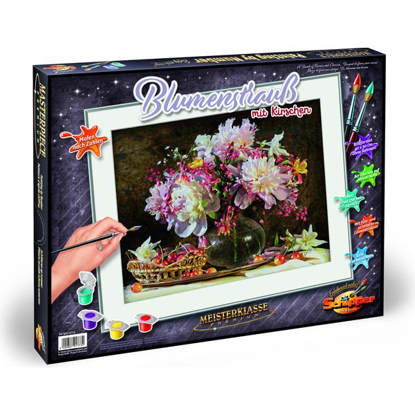 Noris Spiele Painting By Numbers - Bouquet Di Fiori Con Ciliegie; 609130773-image