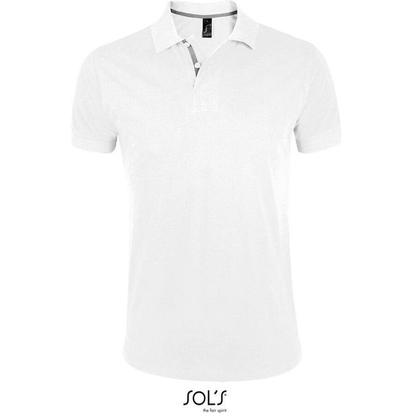 Sols 00574 | Polo Uomo Portland - Colore: Bianco/Grigio (Tinta Unita) - Taglia: Xl-image