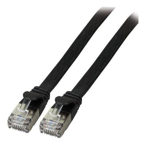 Efb K5545SW.0,5 Efb RJ45 Flachpatchkabel U/Ftp, Cat.6A, Pvc, 0,5M, Schwarz-image