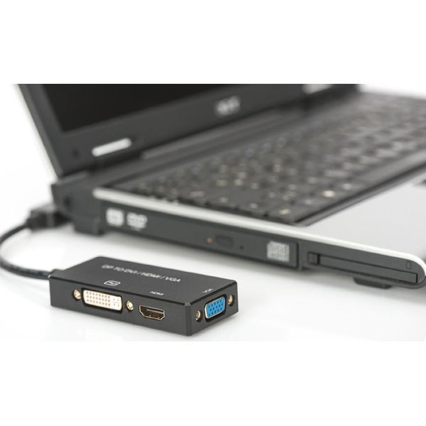 Digitus AK-340418-002-S Convertitore Displayport 3In1 - DP-HDMI+DVI+VGA 20Cm-image