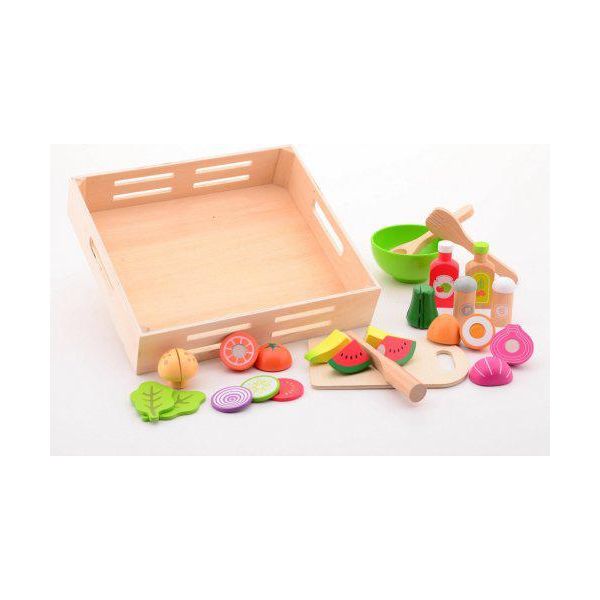 Set Da Insalata In Legno Con Vassoio-image