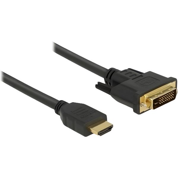 Delock 85651 Delock Kabel Hdmi > Dvi 24+1 Bidirektional 0.50M Schwarz-image