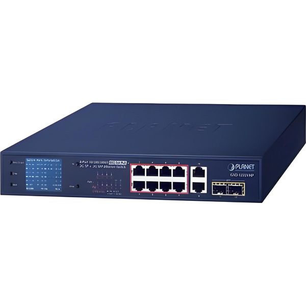 Planet GSD-1222VHP - Switch - Non Gestito - 8 X 10/100/1000 (Poe+) + 2 X 10/100/1000 + 2 X 1000Base-X Sfp - Desktop - Poe-image