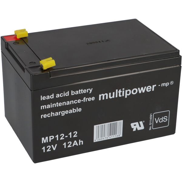 Batteria Al Piombo Multipower MP12-12 Pb 12V 12Ah Vds G114091, Faston 4.8-image