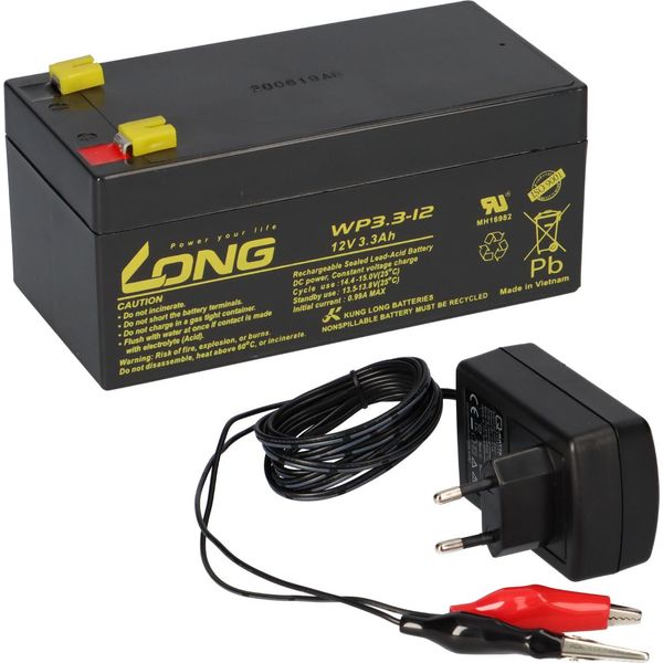 Batteria Agm Blei 12V 3,3Ah + Ladeger-image