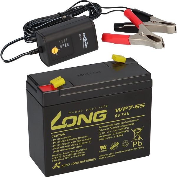 Batteria Agm A Piombo 6V 7Ah WP7-6S Compatibile Con Ups Lead Gel + Caricatore-image