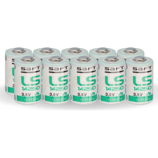 10X Batteria Saft Al Litio 3,6V Ls 14250 - 1/2 Aa - LS14250 Li-Socl2-image