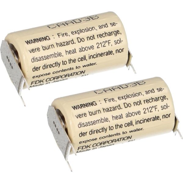 2X Batteria Fdk Al Litio 3V Cr 17335SE 2/3A - Cella 2/1 Pin ++/--image