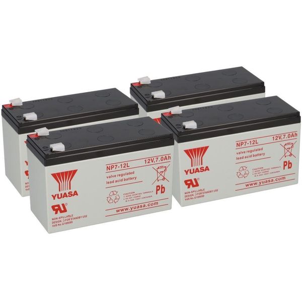 4X Batteria Al Piombo Yuasa NP7-12L Pb 12V 7Ah Vds, Faston 6,3 Ups-image