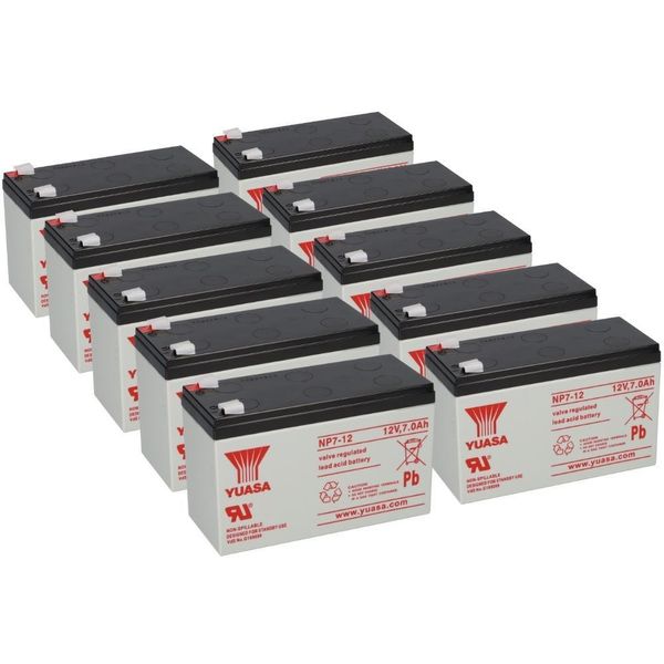 10X Batteria Al Piombo Yuasa NP7-12 Pb 12V 7Ah Vds, Faston 4,8Mm-image