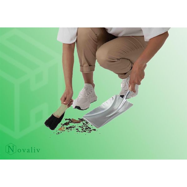 Novaliv 2X Set Di Palette Zincate Arenga E Elaston Set Di Palette E Spazzole Set Per Spazzare Paletta E Spazzola Spazzola A Mano Arenga Elaston Paletta Accessori Per Caminetto Spazzola Per Caminetto Paletta-image