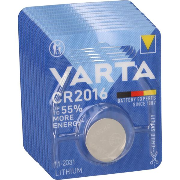 10X Varta CR2016 Batteria A Bottone Al Litio 3V In Blister Da 1 Pezzo-image