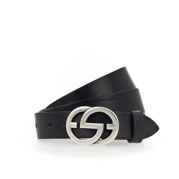 Vanzetti Pelle Cintura Full Leather Buckel Belt W90 Black Nero-image