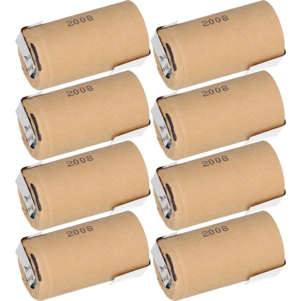 8X Panasonic Akku Sub-C 1.2V 3000Mah PBK300SCEY1 Pp Nimh Z-LöTfahne-image