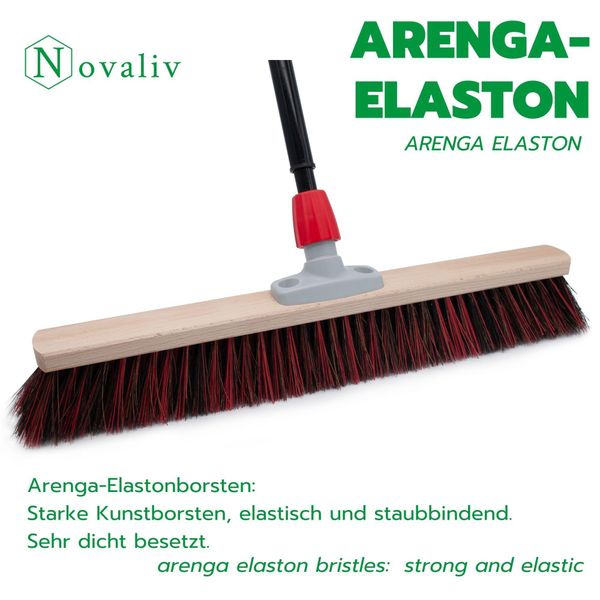 Scopa Stradale Novaliv 60 Cm I Scopa Con Manico Estensibile I Arenga-Elaston Nero-Rosso I Grosso I Scopa Industriale Scopa Per Spazzare Scopa Da Giardino Scopa Da Cantiere-image