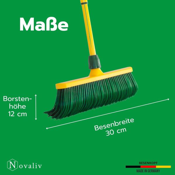 Novaliv Set Scopa Ad Artiglio 30 Cm In Plastica Con Manico Telescopico Setole Curve Scopa Da Giardino Scopa Da Strada Scopa Per Spazzare Scopa Per Foglie (2 Scope Da 30 Cm Con Manico)-image
