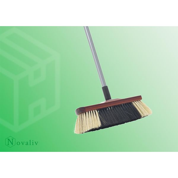Novaliv 1X Scopa Per Interni Senza Manico I Misto Crine I Pelo Animale Fine I Scopa A Mano In Legno I Scopa Da Salotto Scopa Per Spazzare Con Filo Scopa A Pelo Naturale-image