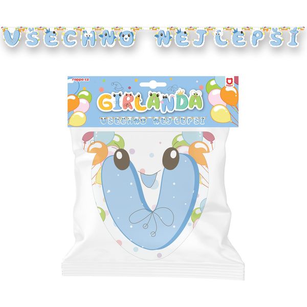 Rappa Ghirlanda Di Carta Happy Birthday - Blu-image