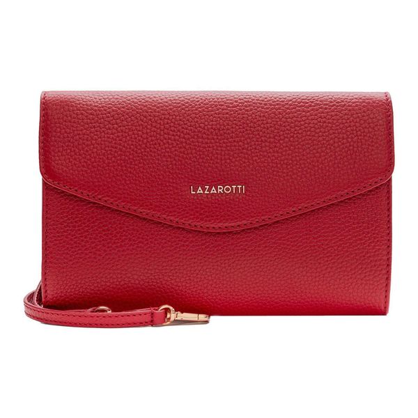 Lazarotti Pelle Pochette Borsa A Tracolla Bologna Leather Clutch Red Rosso-image
