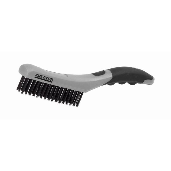 Kreator KRT561007 - Spazzola Manuale In Acciaio Inox A 4 File, Plastica-image